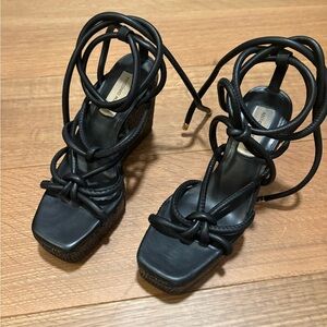 ANTONIO MELANI Black Platform Sandals